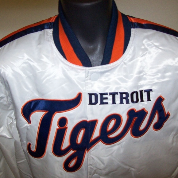 DETROIT TIGERS Starter MLB Special Ed. Snap Down WHITE Jacket LARGE XL